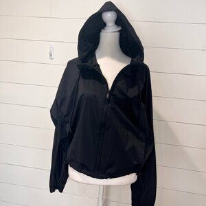 All In Motion Black Lightweight Zip Up Hooded Jacket Size L